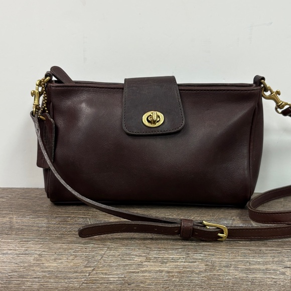 Coach Demi Turnlock Crossbody Bag, Mahogany Leather, Style 9154, Made in USA - Picture 1 of 12